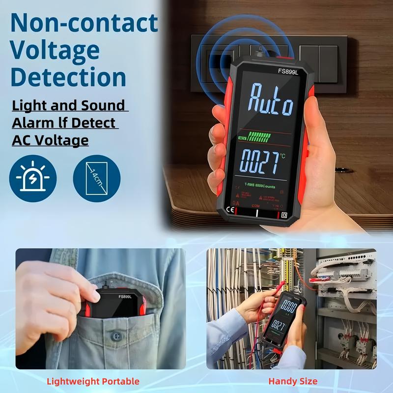 6000 Count True RMS Digital Voltmeter, Fully Automatic Multi-Function Tester for Home Electrical, Automotive Diagnostics & Industrial Use